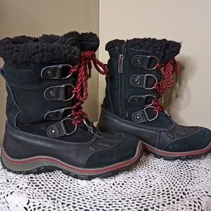 Pajar Canada 1963 ALINA Waterproof Leather Upper Winter Boots 6-6.5 Black